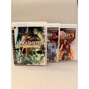 Uncharted PS3 Trilogy Set Drake’s Fortune 2 & 3 Complete Bundle